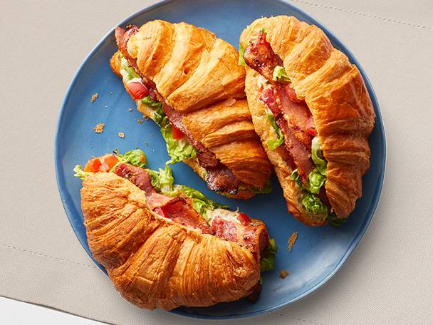 Bacon and vegetable croissants.