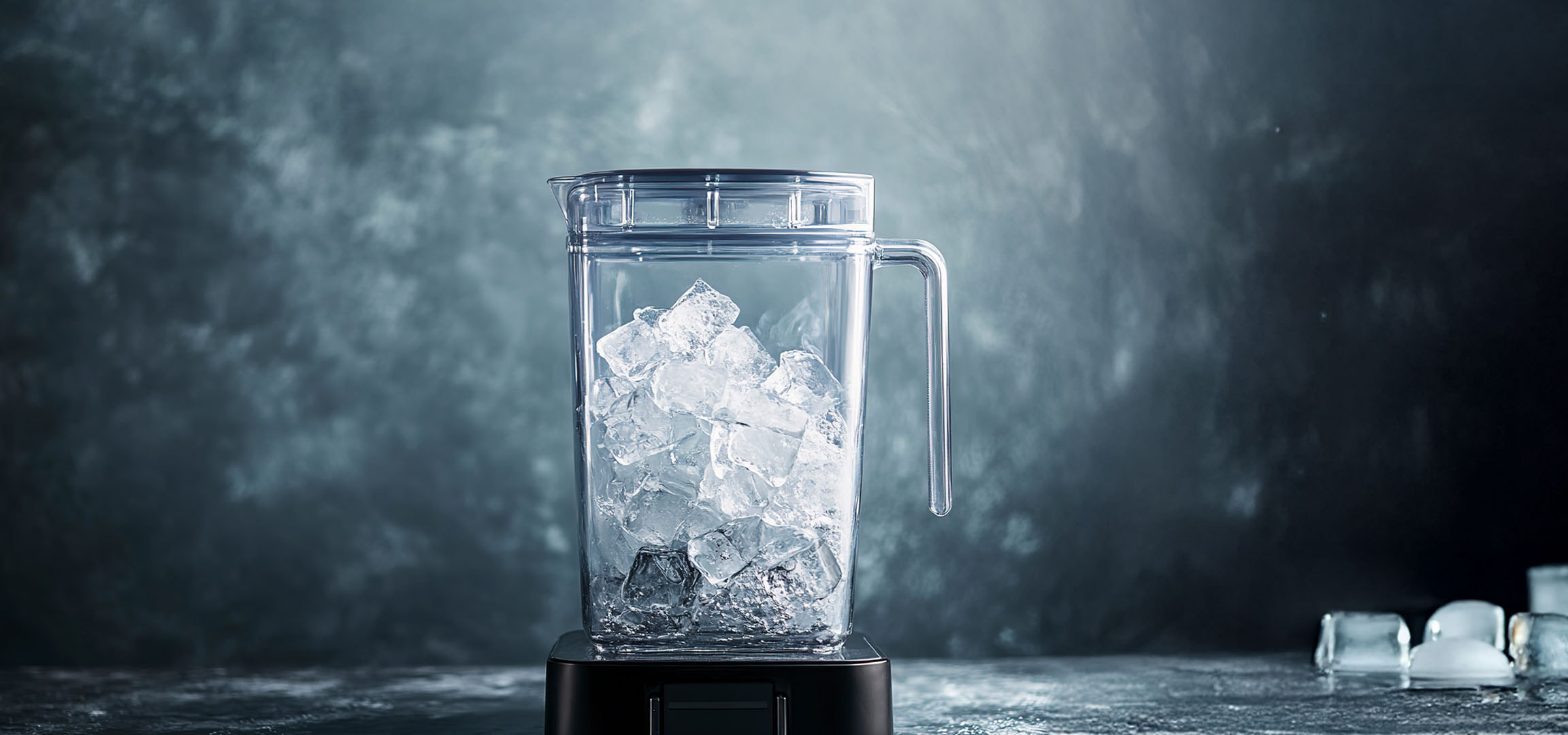 Blender with ice.