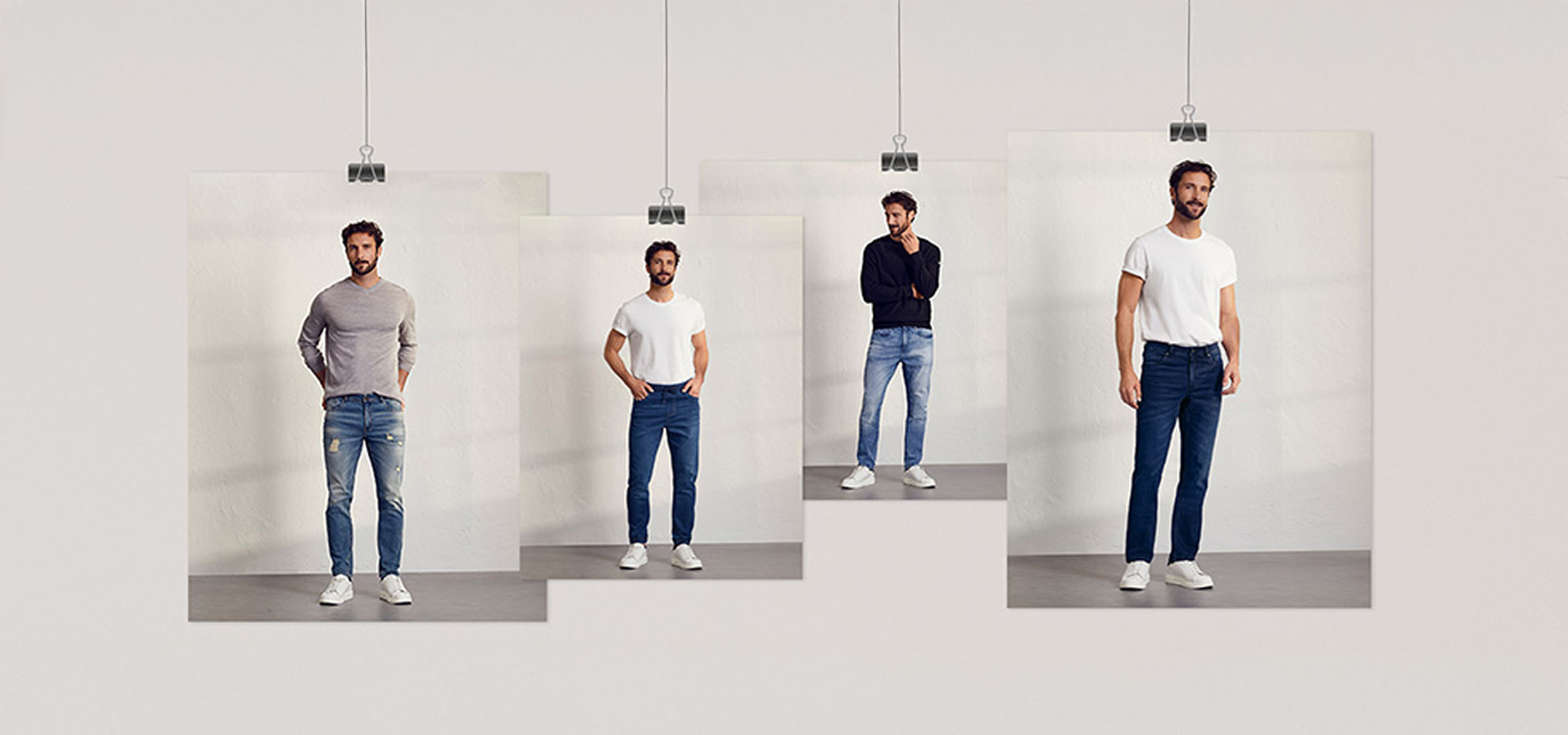 Men's t-shirts and jeans.