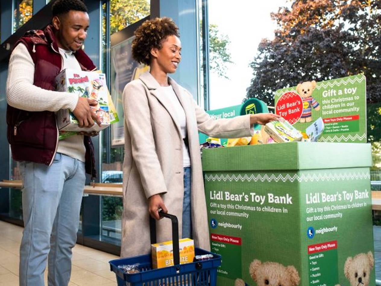 Lidl Bear's Toy Bank donations for children.